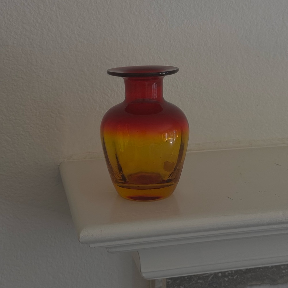 Rare Blenko Amberina Art Glass Vase – Vintage / Mid-Century Modern